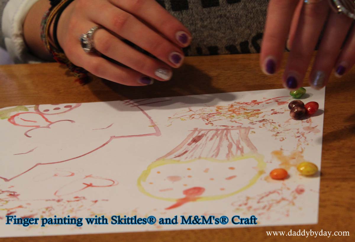 Finger painting with Skittles® and M&M's® Craft
