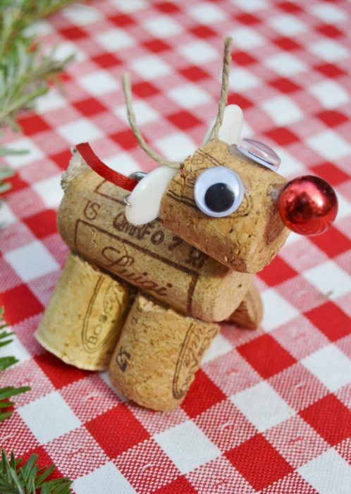 DIY Christmas Decorations - Rudolph made with corks