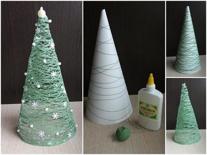 DIY Christmas Decorations - Thread Roll Christmas Tree