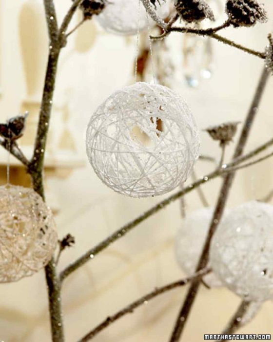 DIY Christmas Decorations - Snowy Balloon Ornaments
