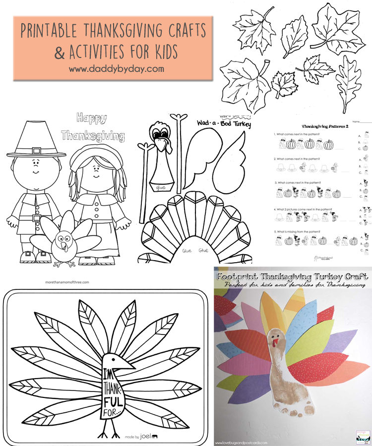 Printable Thanksgiving Crafts and Activities for Kids