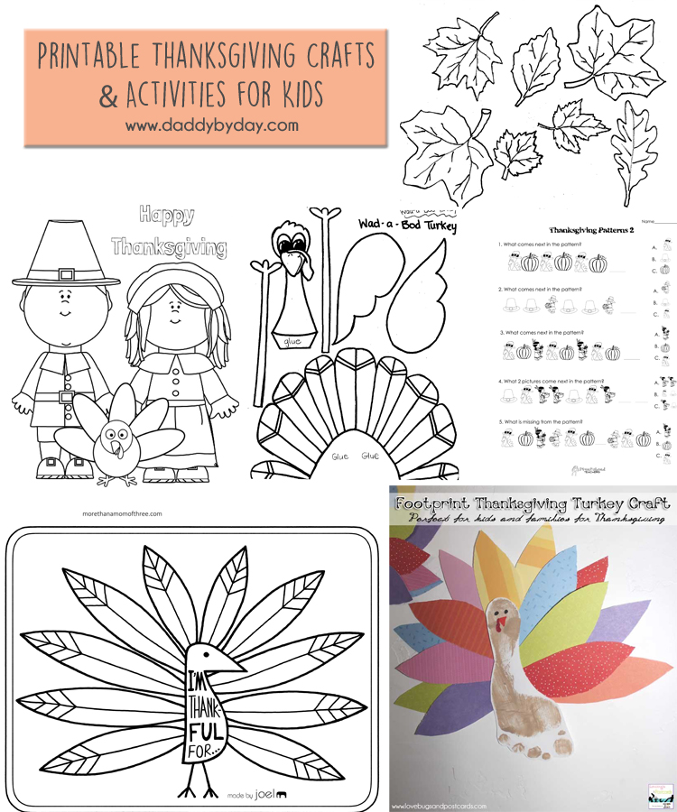 Printable Thanksgiving Crafts and Activities for Kids - Daddy by Day