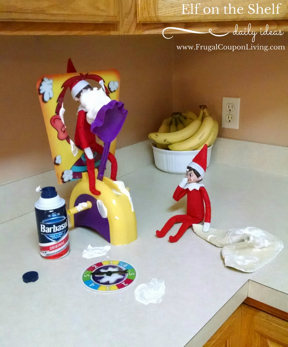 30 fun and unique Elf on the Shelf Ideas - Elf On the Shelf Pie Face Game
